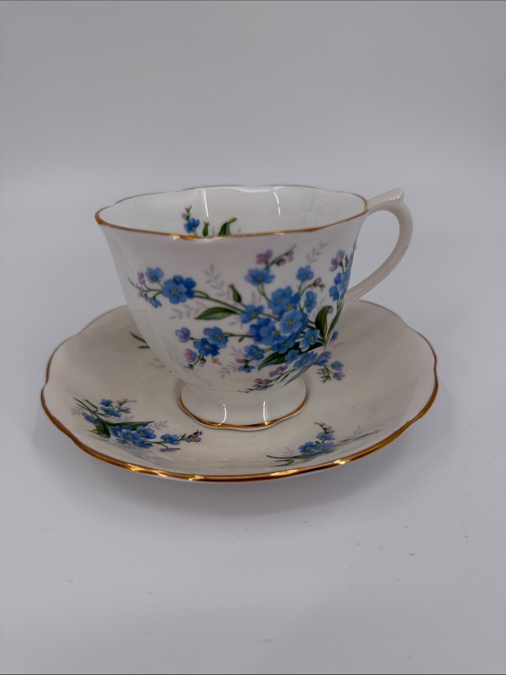 Royal Albert Blue Floral Cup & Saucer